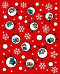 Whimsical Festive Characters and Snowflakes Rug