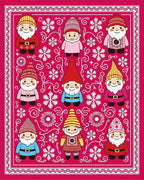 Whimsical Gnome Winter Snow Floral Rug