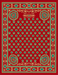 Red Geometric Floral Medallion Design Rug