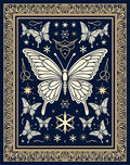Whimsical Butterfly Stars Pattern Rug
