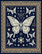 Whimsical Butterfly Stars Pattern Rug