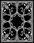 Intricate White Floral Scroll Pattern Rug
