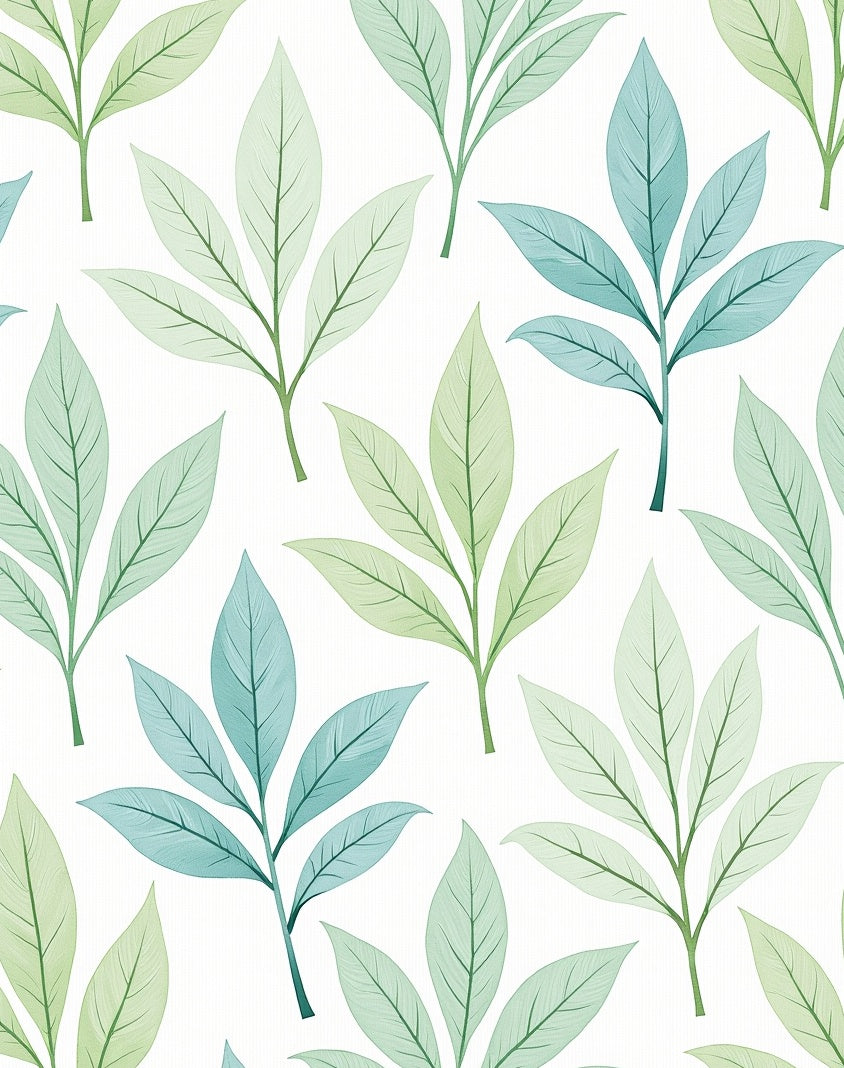 Delicate Leaf Patterned Pastel Rug