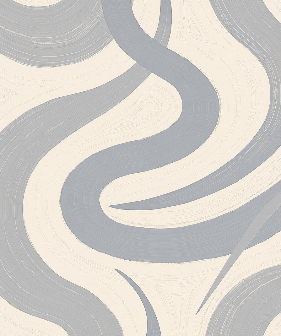 Soft Blue Cream Swirls Pattern Rug