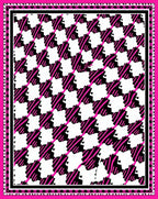 Bold Black Pink Houndstooth Pattern Rug