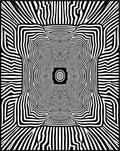 Optical Illusion Black White Stripe Rug