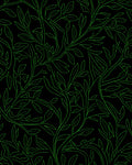Vibrant Green Leafy Vine Pattern Rug