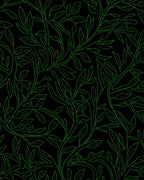 Vibrant Green Leafy Vine Pattern Rug