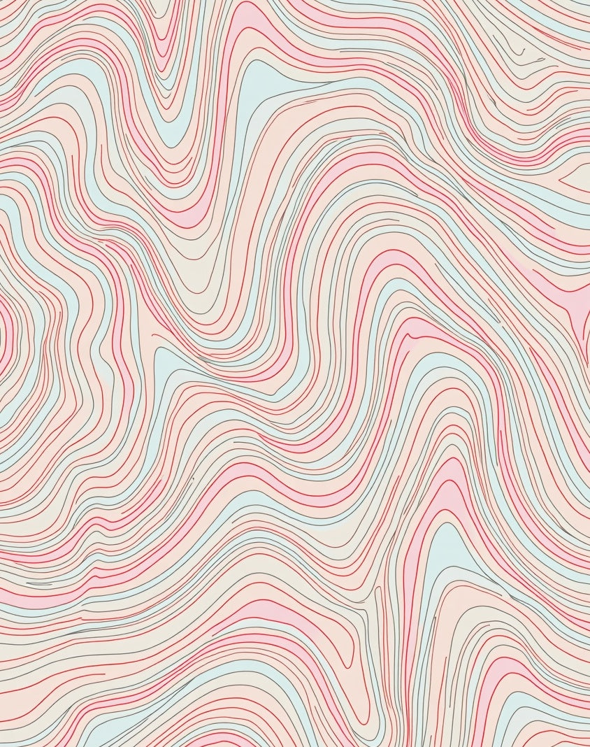 Pastel Wavy Topographic Pattern Rug