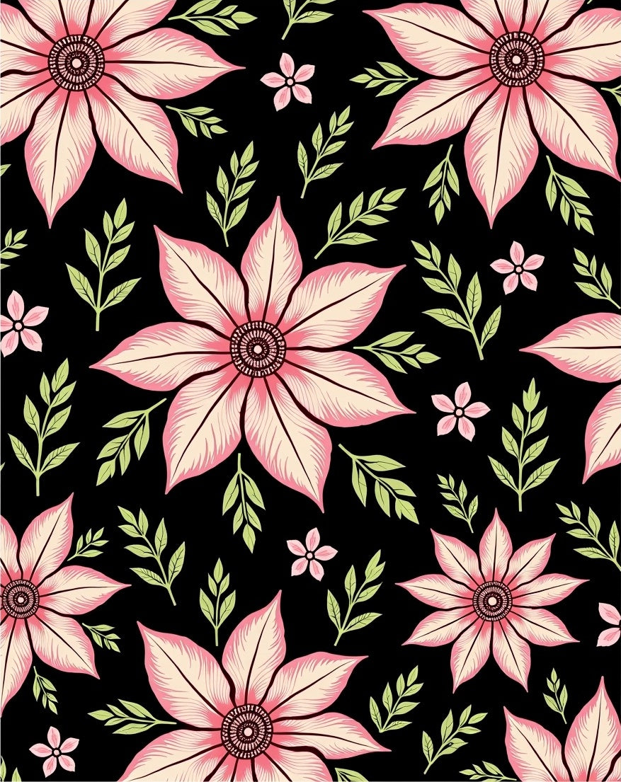 Pink Floral Botanical Garden Rug