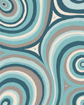 Abstract Swirls Cool Tones Pattern Rug