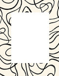 Abstract Black Wavy Line Design Rug