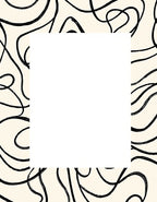 Abstract Black Wavy Line Design Rug