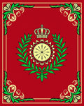 Royal Crown Laurel Leaf Emblem Design Rug