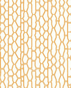 Modern Orange Geometric Honeycomb Design Rug