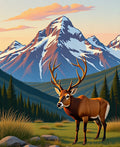 Majestic Elk Mountain Sunset Rug