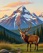 Majestic Elk Mountain Sunset Rug