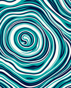 Swirling Teal Navy Abstract Pattern Rug