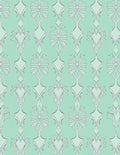 Elegant Mint Gray Ornamental Pattern Rug