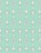 Elegant Mint Gray Ornamental Pattern Rug