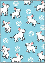 Playful White Dog Pattern Rug