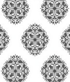 Monochrome Floral Medallion Pattern Rug