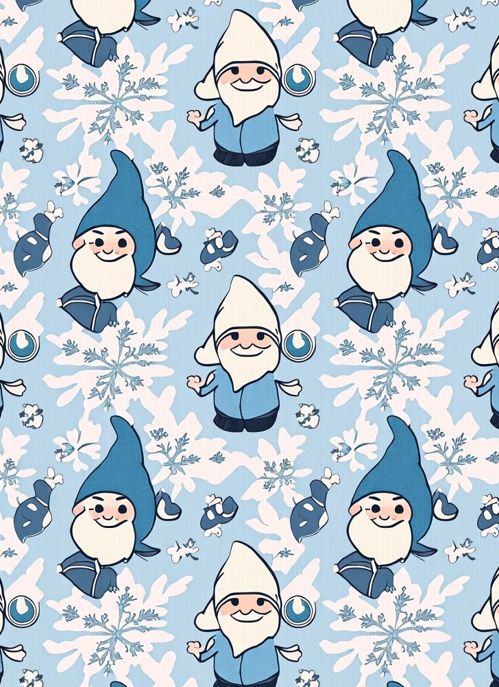 Charming Gnomes Snowflake Pattern Rug