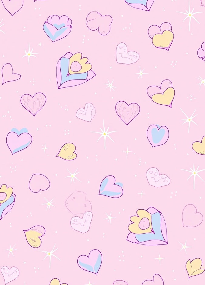 Pink Heart Cluster Pattern Rug