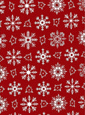 White Snowflake Pattern on Red Rug