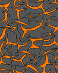 Bold Abstract Orange Flame Pattern Rug