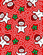 Cute Gingerbread Man Holly Pattern Rug