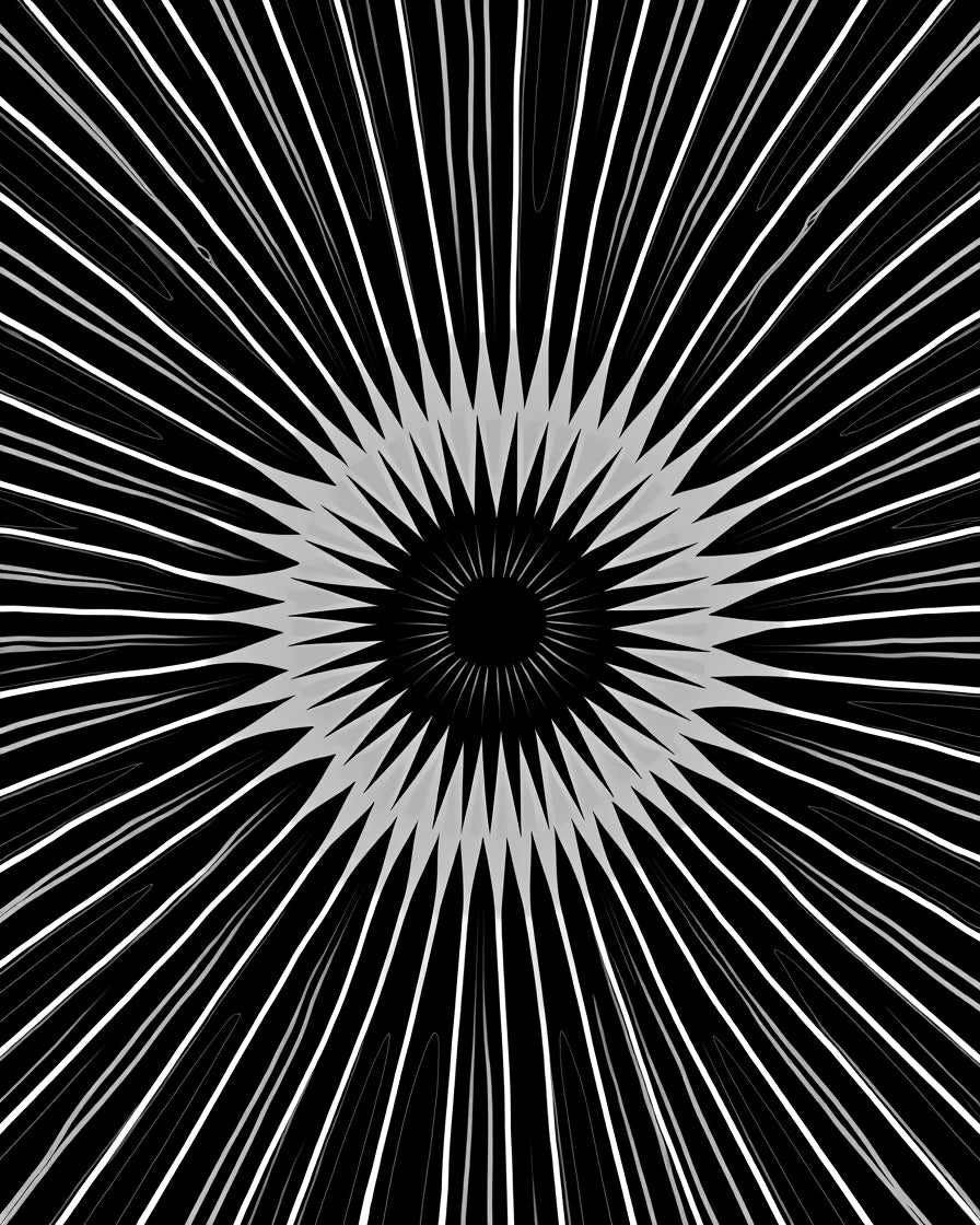 Radiating Sunburst Star Pattern Rug
