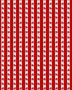 Red White Stripe Butterfly Pattern Rug