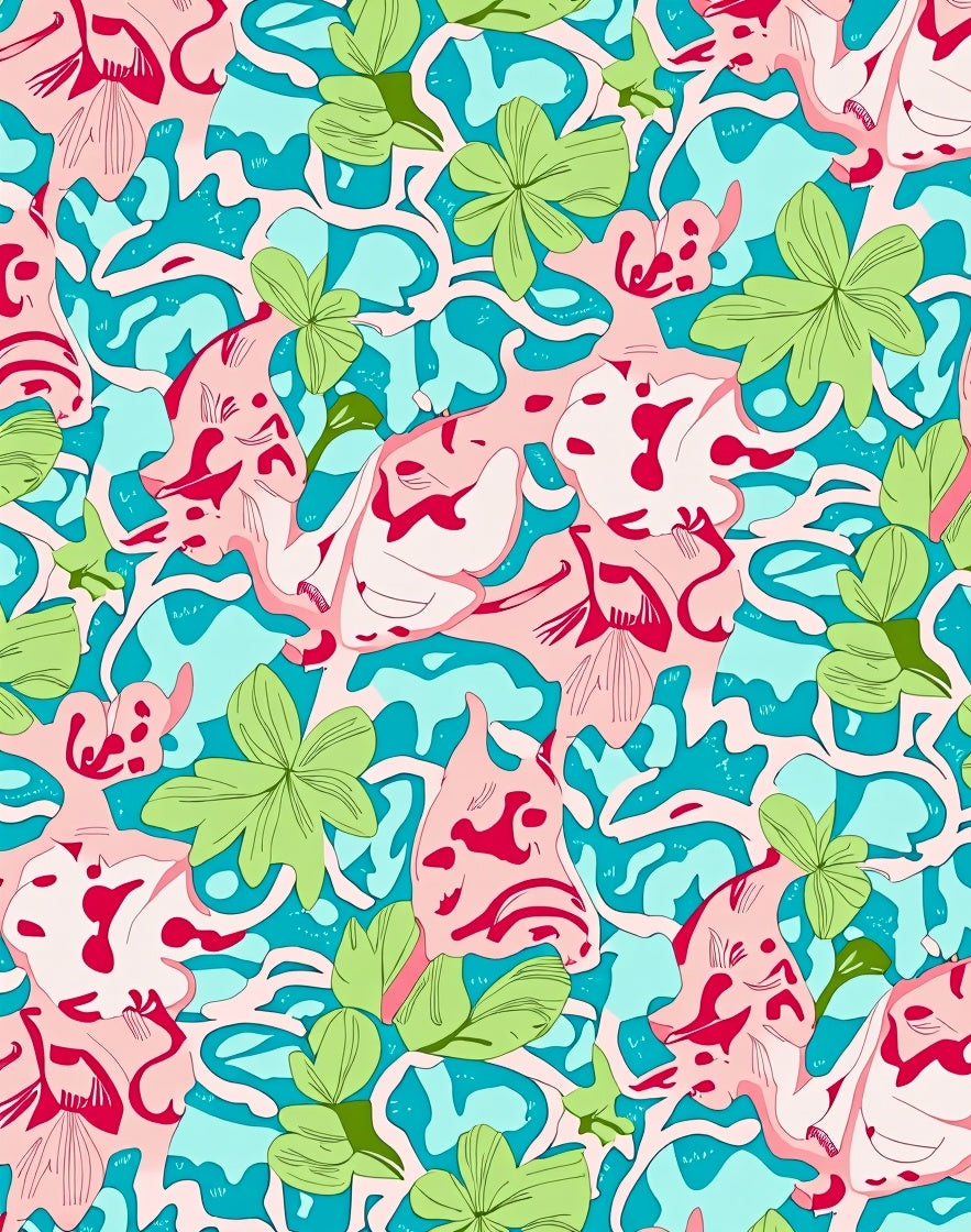 Whimsical Floral Abstract Pattern Rug