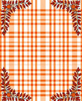 Autumn Leaf Border Plaid Design Rug