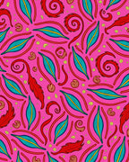 Whimsical Feather Swirl Pattern Rug