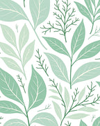 Fresh Green Leaf Pattern Rug