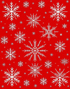 Red Snowflake Pattern Rug
