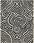 Monochrome Swirling Stripes Pattern Rug