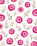 Pink Floral Branches Watercolor Pattern Rug