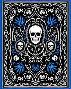 Gothic Skull Floral Pattern Rug