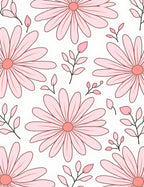 Soft Pink Daisy Floral Pattern Rug
