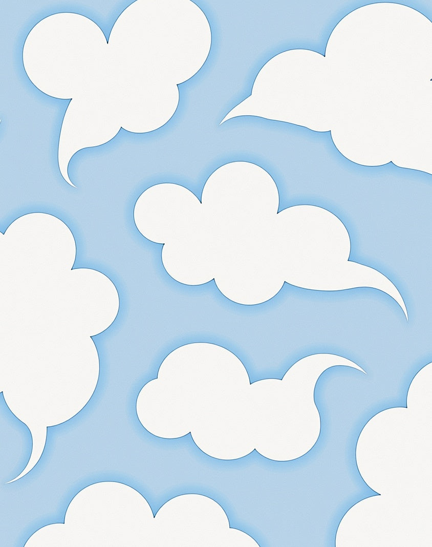 Whimsical Cloud Pattern Art Rug