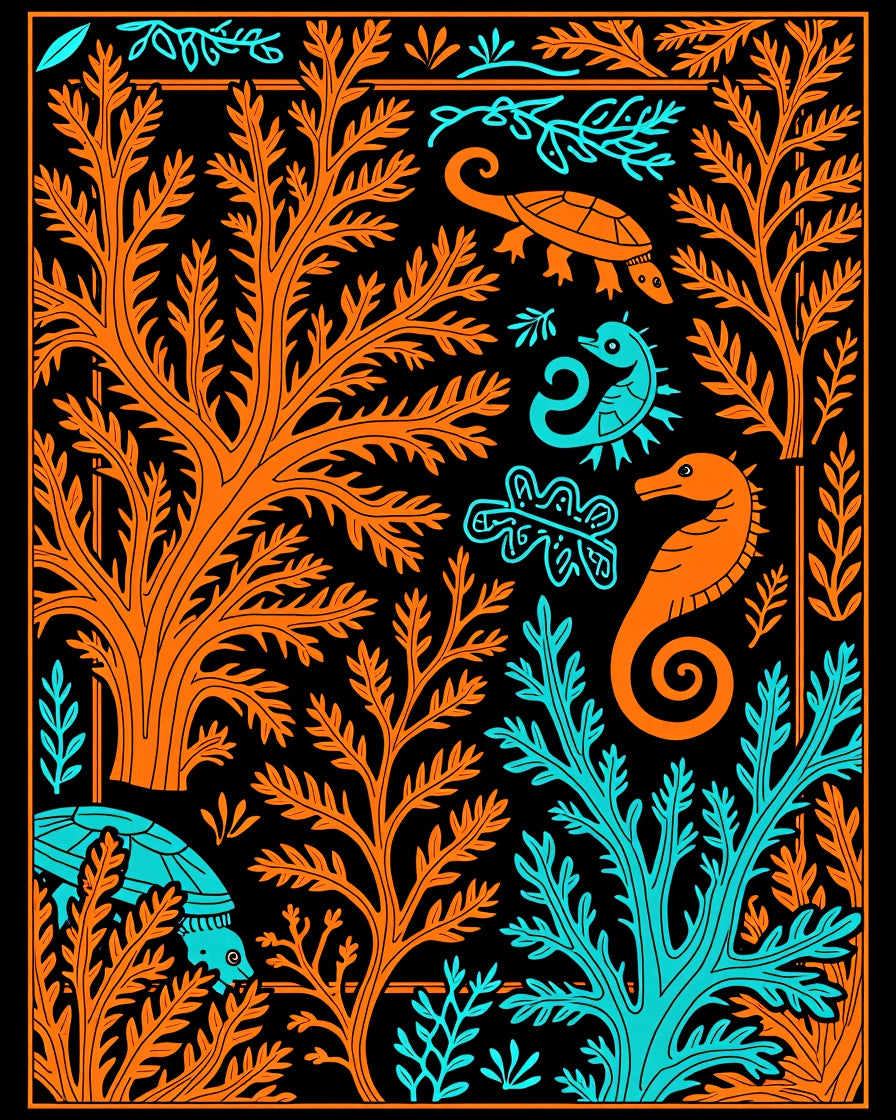 Ocean Life Fantasy Pattern Design Rug