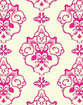 Pink Floral Damask Pattern Rug