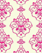 Pink Floral Damask Pattern Rug