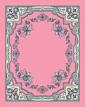 Antique Blush Floral Scrollwork Border Rug