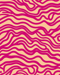 Vibrant Wavy Pink Organic Lines Rug