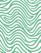 Mint Green Wavy Stripe Pattern Rug