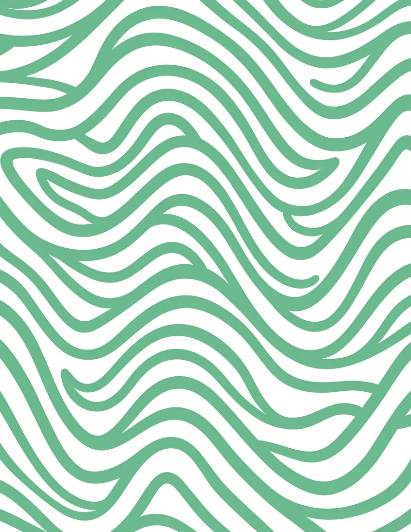 Mint Green Wavy Stripe Pattern Rug
